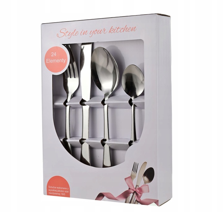Zestaw Sztućców 24 Elementy Elegancki Design na 6 Osób (E)
