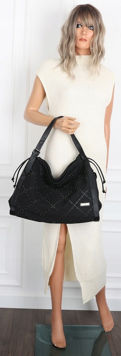 Torebka Damska Listonoszka Shopper Duża Torba na Ramię Worek CH6686 Czarna