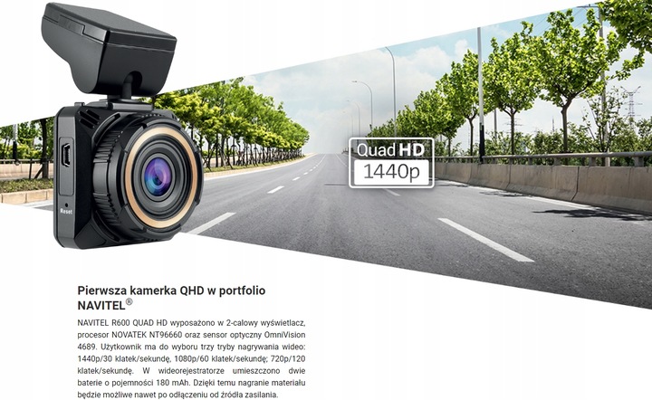 NOWY WIDEO REJESTRATOR kamera NAVITEL R600 QHD + Karta Pamięci 256 i Zapach