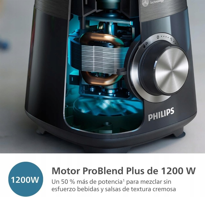Blender kielichowy Philips Serii 5000 1200 W 2 L HR3031/00 czarny + BIDON