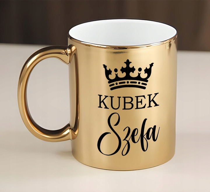 KUBEK ZŁOTY ELEGANCKI STYLOWY KUBEK SZEFA PREZENT
