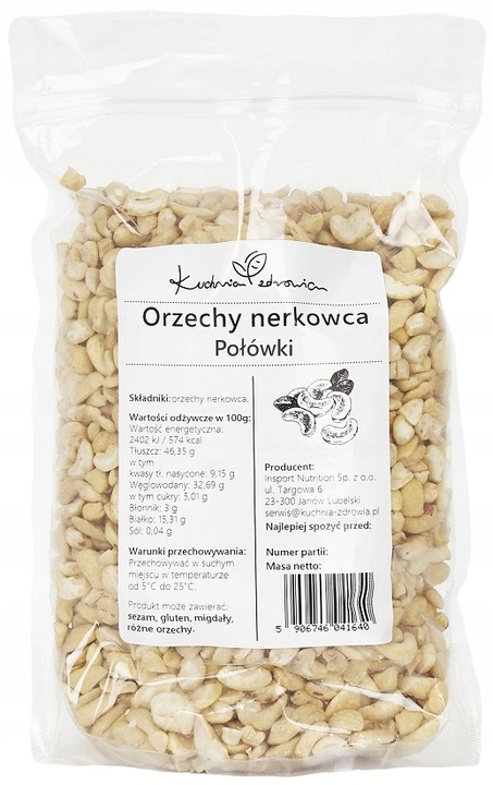 Orzechy nerkowca Połówki KUCHNIA ZDROWIA 1KG