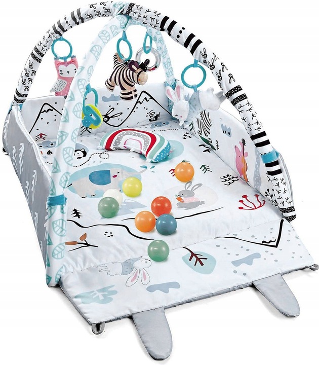 DUŻA MATA EDUKACYJNA SUPER MIĘKKA INTERAKTYWNA DLA NIEMOWLAKA 4W1 MOTYW LAS