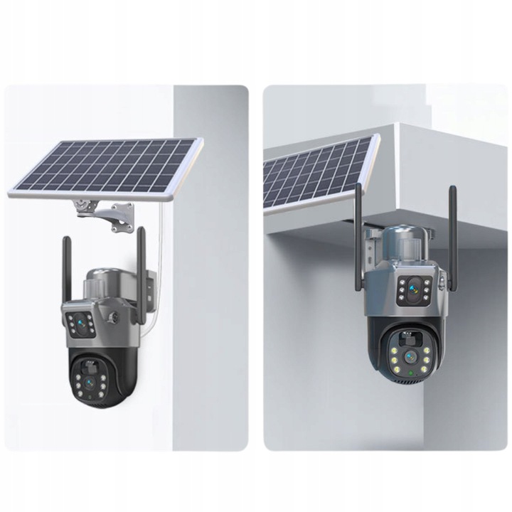 ZEWNĘTRZNA KAMERA SOLARNA 4K DWA OBIEKTYWY 4G KARTA SIM 8MP APLIKACJA