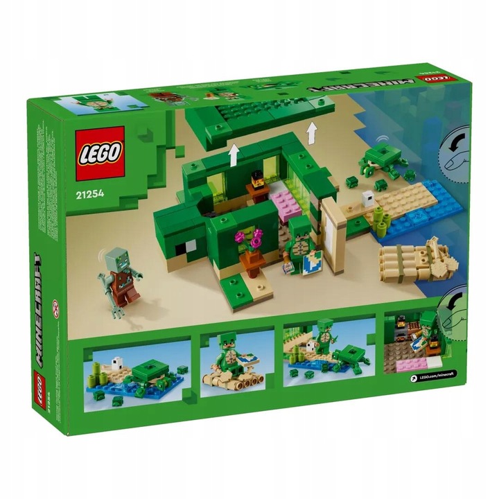 klocki LEGO Minecraft 21254 Domek na plaży żółwi 234 elementy