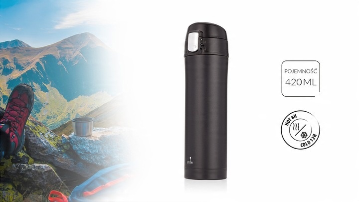 Termos turystyczny Smile STT-2/2 czarny 420 ml