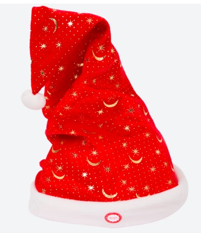 CZAPKA MIKOŁAJA tańcząca CZERWONA 41x18 cm śpiewająca grająca