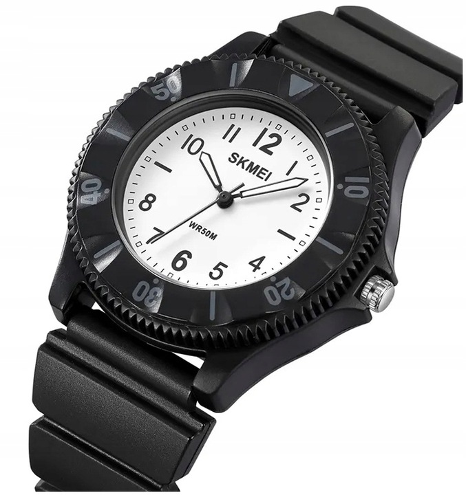 Zegarek dziecięcy SKMEI analogowy czytelna tarcza czarny