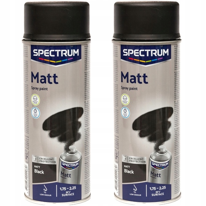 2x FARBA LAKIER do METALU DREWNA w Sprayu CZARNY MAT Szybkoschnąca spray