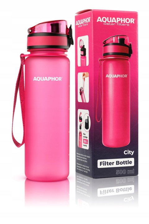 Butelka filtrująca Aquaphor City 0,5l różowa
