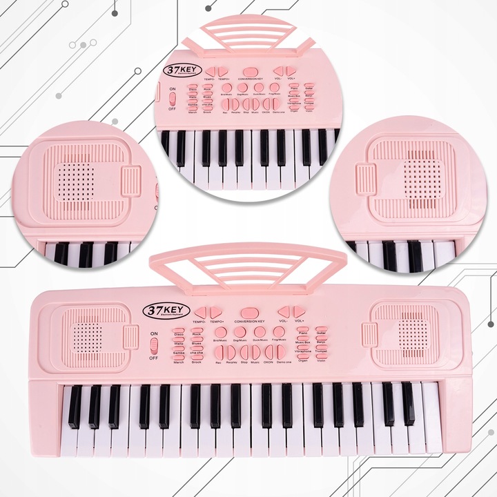 ORGANY PIANINO ELEKTRONICZNE MIKROFON 37 KLAWISZY DEMO KEYBOARD DLA DZIECI