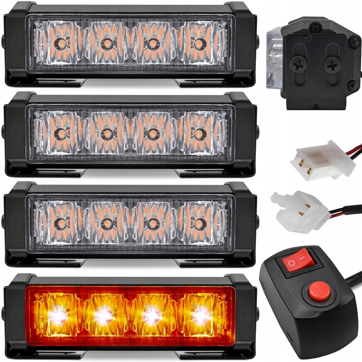 DIODOWE KOGUTY LED STROBOSKOPY LAMPY OSTRZEGAWCZE HOALTE 12V 24V STROBO KPL