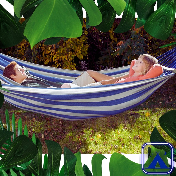 HAMAK OGRODOWY DWUOSOBOWY XXL 2 Osobowy Turystyczny Z DRĄŻKIEM DUŻY 250x150