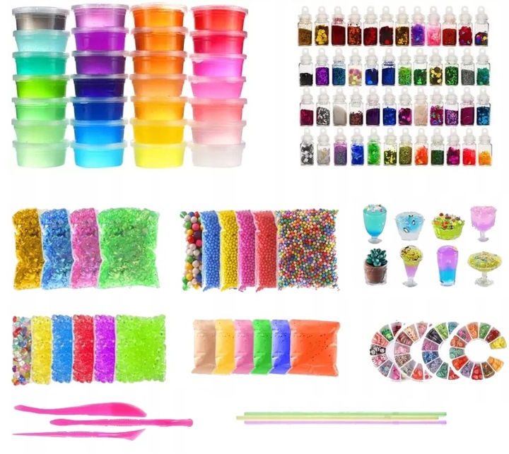 FLUFFY SLIME ZESTAW DO ROBIENIA SLIME FABRYKA GLUT JUMBO BOX SO SLIME