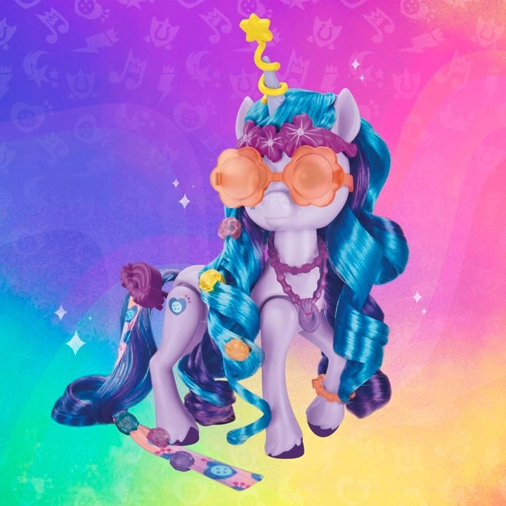 MY LITTLE PONY KUCYK IZZY MOONBOW + 16 AKCESORIÓW DO CZESANIA I OZDOBY