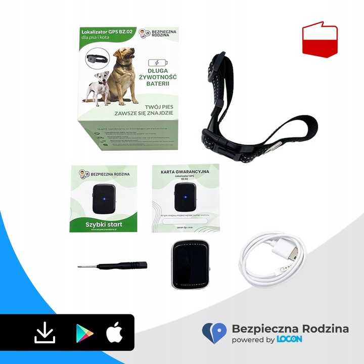 Bezpieczne Zwierzę LOKALIZATOR GPS DLA PSA KOTA APLIKACJA 1 miesiąc