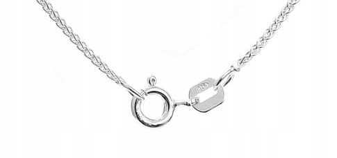 Srebrny łańcuszek warkocz pleciony lisi ogon 45 cm pr 925 + pudełko