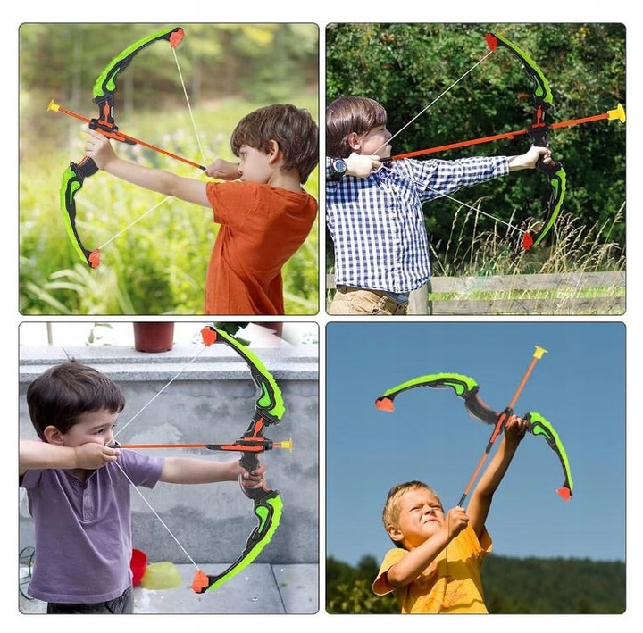 ŁUK ŚWIECĄCY LED +TARCZA DUŻY ZESTAW Z TARCZĄ DLA DZIECI STRZELANIE DO CELU