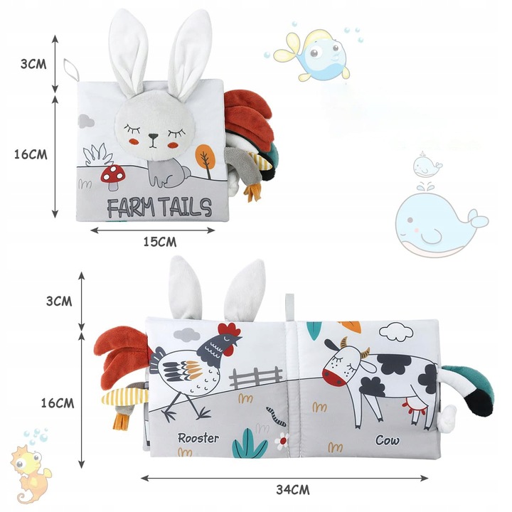 Marszczone książeczki dla niemowląt 3D Touch Feel High Contrast Sensoryczne