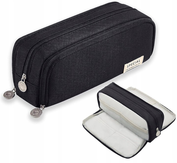 Duży Piórnik Szkolny Saszetka Trzykomorowy Zamek Piórnik do Szkoły + GRATIS