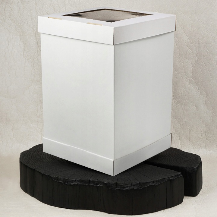 Karton na wysoki tort pietrowy 30x30x45 cm z okienkiem BARDZO MOCNE pudełko