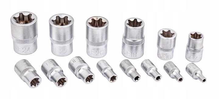 KLUCZE NASADOWE TORX E4-E24 NASADKI TORKS wew 14el