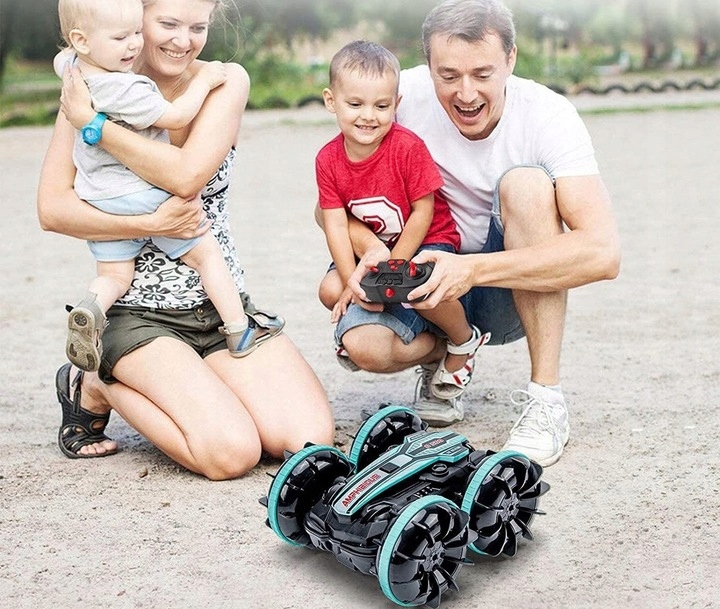 SAMOCHÓD ZDALNIE STEROWANY RC GESTAMI AMFIBIA 4x4 360° PŁYWAJĄCY 2 PILOTY