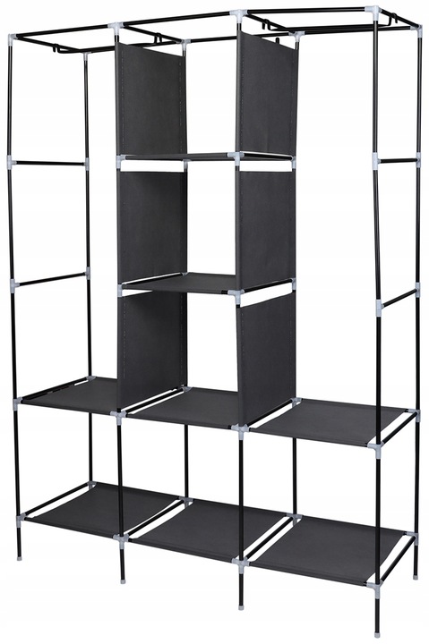 SZAFA Przenośnia tekstylna 8 półek pojemna 127X45X172CM turystyczna lekka