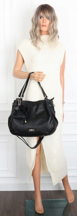 Torebka Damska Shopperka włoska marka CHARRO Pojemna A4 Torba CH6626 Czarna