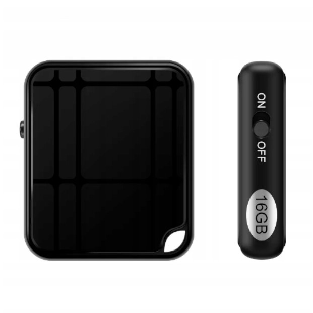 Mini dyktafon szpiegowski 50h nagrań detekcja głosu 16GB prosta obsługa
