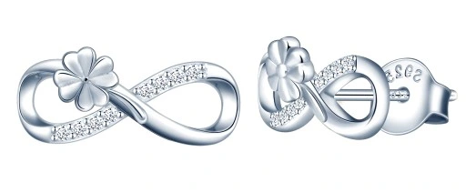 Komplet Biżuterii Srebrnej 925 Nieskończoność Koniczynka 3 element + GRAWER