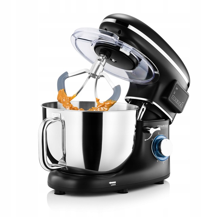 Robot planetarny z podgrzewaną misą Kuchenny Czarny MISA 6L DUŻA MOC 3000W