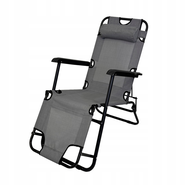 ROZKŁADANY LEŻAK ŁÓŻKO POLOWE TURYSTYCZNE SKŁADANE RIVIERA II JASNY SZARY