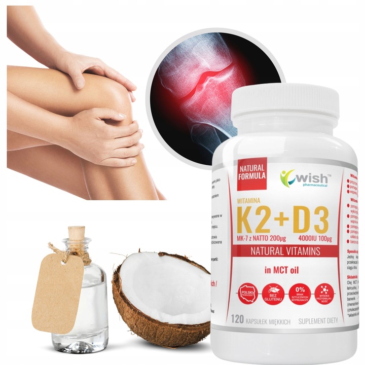 WITAMINA K2 MK7 200mg natto + D3 4000IU MCT 60KAPS