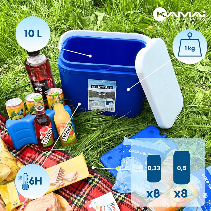 LODÓWKA TURYSTYCZNA 10L na WKŁADY MROŻĄCE do auta KAMPERA łodzi piknik