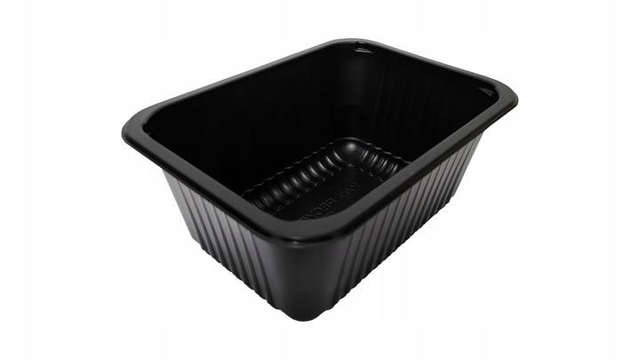 Pojemnik PP czarny do sałatek surówek dań gorących 1400ml z wieczkiem 40szt