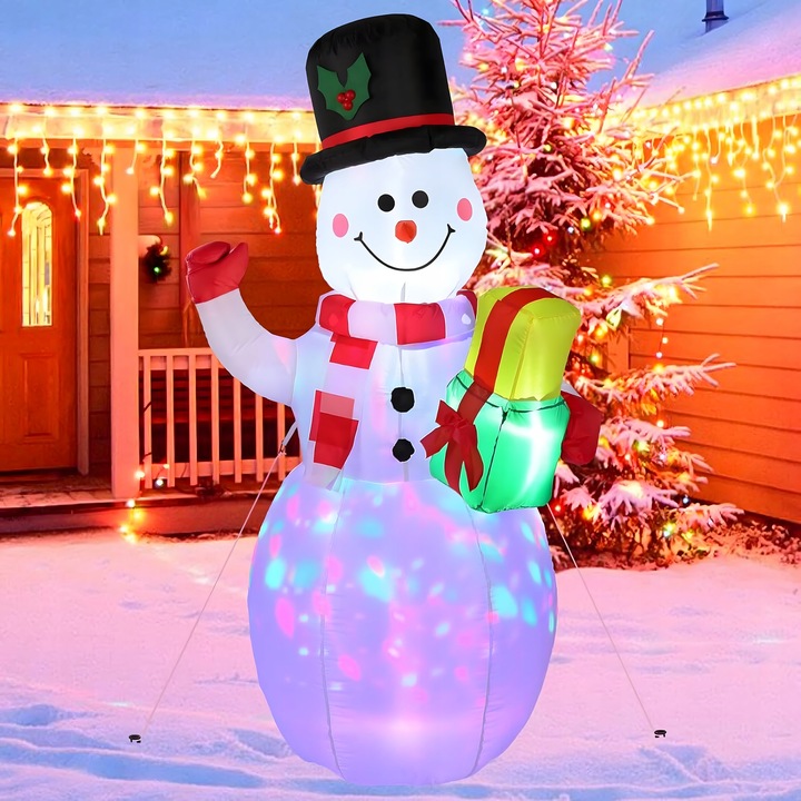 BAŁWAN nadmuchiwany ŚWIECĄCY DUŻY pompowany LED 150cm dmuchaniec