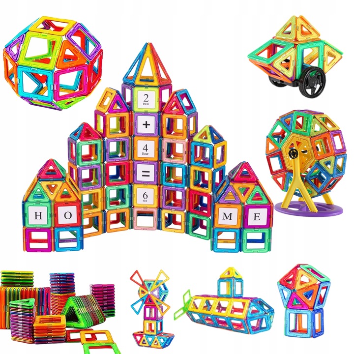 Kreatywne Klocki Magnetyczne Dla Dzieci 3-8 Lat 180 Elementów