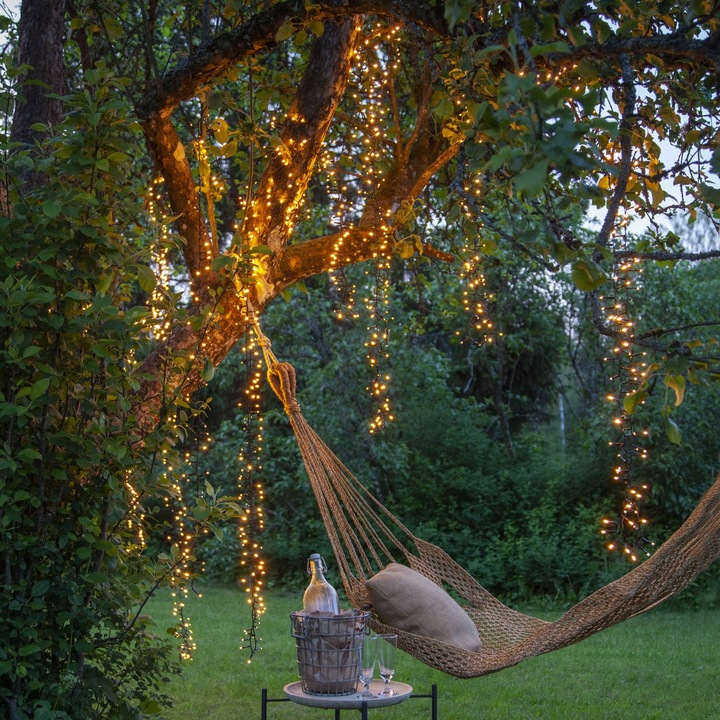 Lampki choinkowe LED bardzo gęste 800 diod 16m Białe Ciepłe 1900k