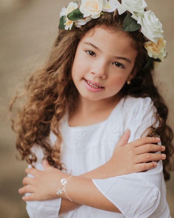 Srebrna Bransoletka dla Dziewczynki Aniołek Komunia GRAWER Srebro 925 ch6