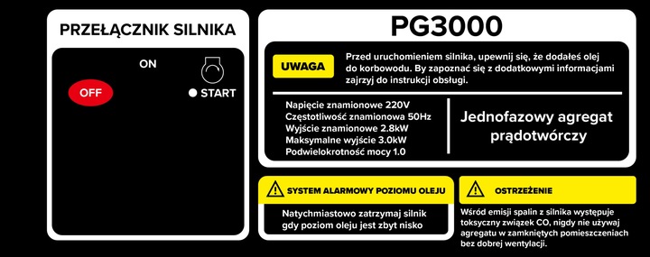 Agregat prądotwórczy przenośny benzynowy generator prądu 7km AVR 3000W