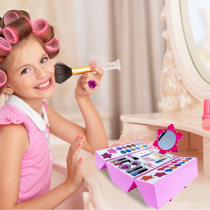 ZESTAW DO MALOWANIA MAKIJAŻU KUFEREK MAKE UP KOSMETYKI DLA DZIECI