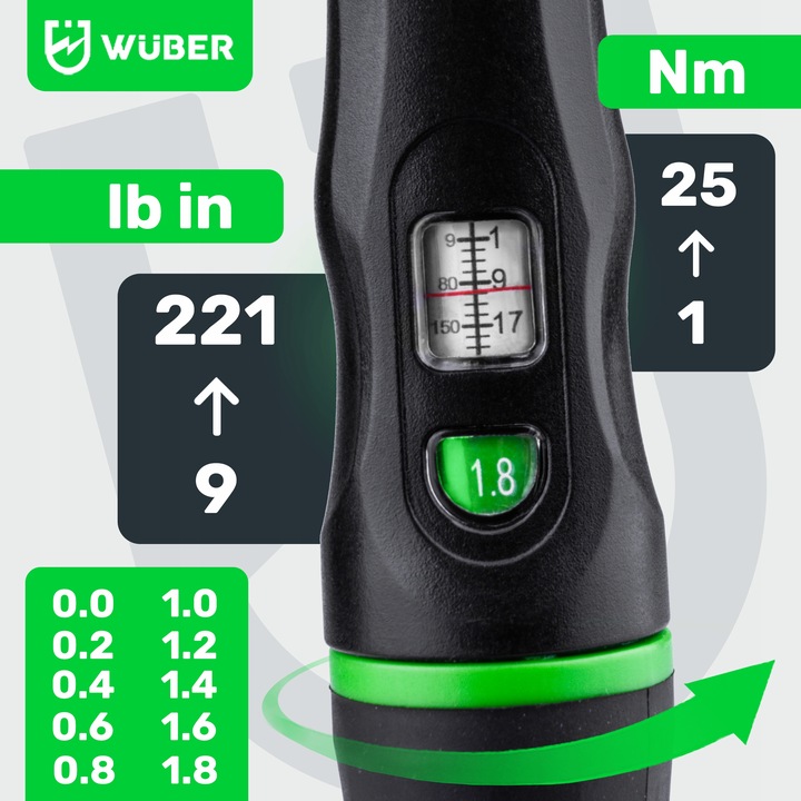 KLUCZ DYNAMOMETRYCZNY 1/4" Z BLOKADĄ 1-25NM CERTYFIKAT KALIBRACJI WALIZKA