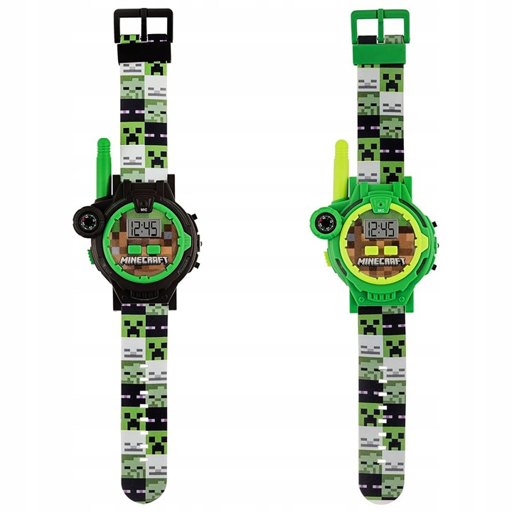 MINECRAFT Creeper Zestaw zegarków z funkcją walkie-talkie, KRÓTKOFALÓWKA