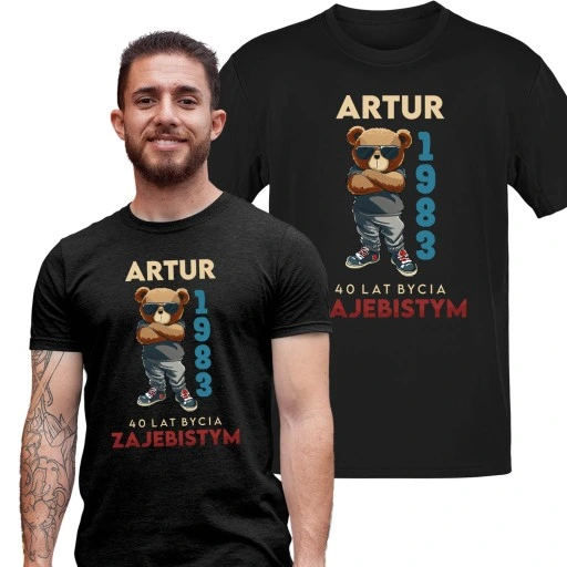 KOSZULKA PREZENT NA KAŻDE 1-99 URODZINY IMIĘ ROK