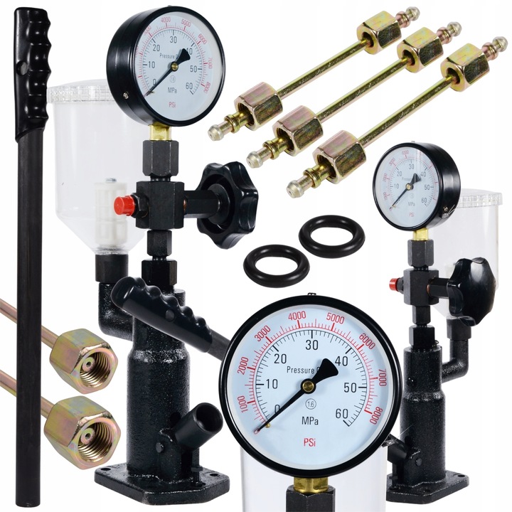 PRÓBNIK WTRYSKIWACZY MIERNIK TESTER DYSZ 600 BAR DIESEL MANOMETR ADAPTER