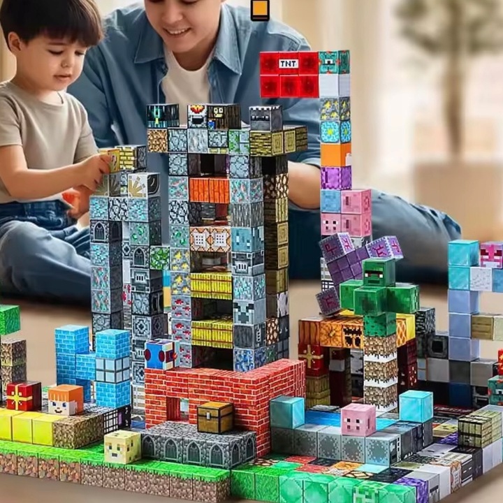 Klocki Magnetyczne Minecraft Sześciany 100 szt.