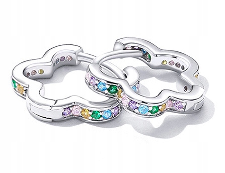 KOLCZYKI Srebrne PRÓBA 925 KOLCZYKI Srebro kwiatki Angielskie Zapiecie