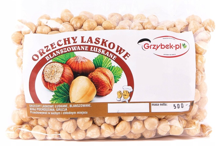 ORZECHY LASKOWE BLANSZOWANE ŁUSKANE 500g z GRUZJI - Wysoka Jakość