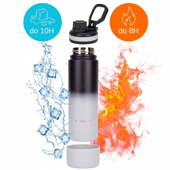 KUBEK TERMICZNY stalowy duży TERMOS do kawy herbaty szczelny KAMILLE 720ml